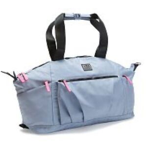 VICTORIA SECRETS VSX duffel bag black straps neon pink detail EUC